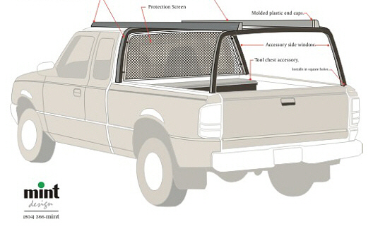 Pickup Truck Utility Rack Accessory, Concept A