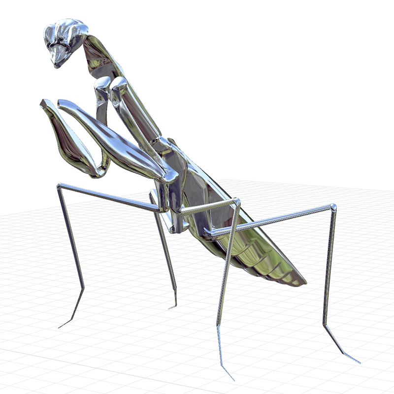 Shiny Environment map of 3D Praying Mantis