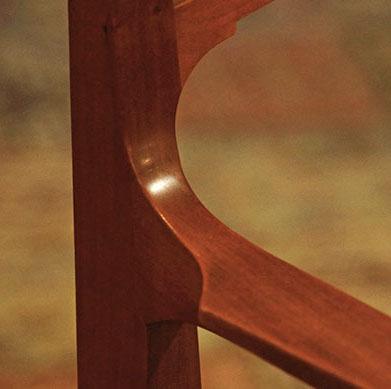 Joint detail of cherry arm chair