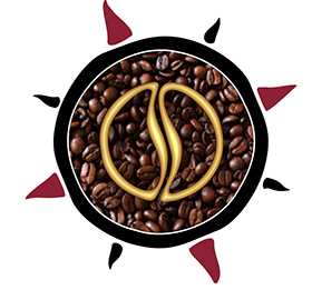 AromasWorld Logo with coffee beans