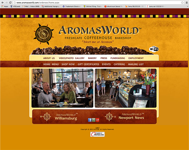 AromasWorld Website with trade dress