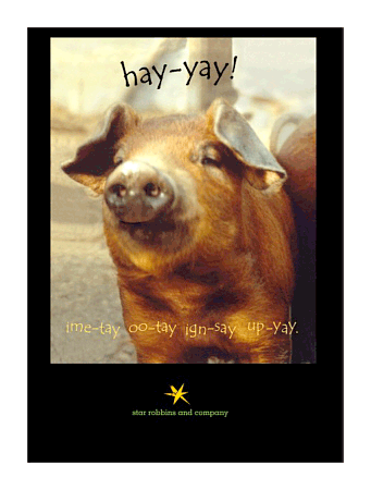 Hay-yay: pig latin poster graphic