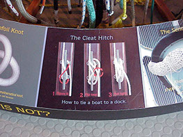 Interactive Exhibit Label - showing how to tie knots.
