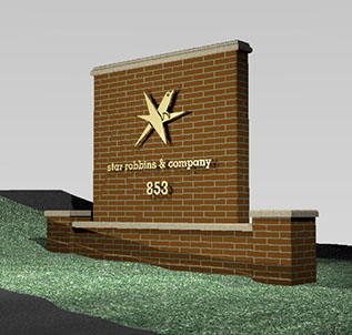 Entrance Monument 3D Illustration | Masonry