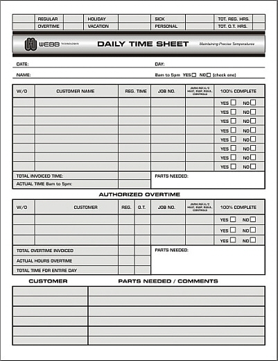 Webb Technologies Identity-Employee Time Sheet Design