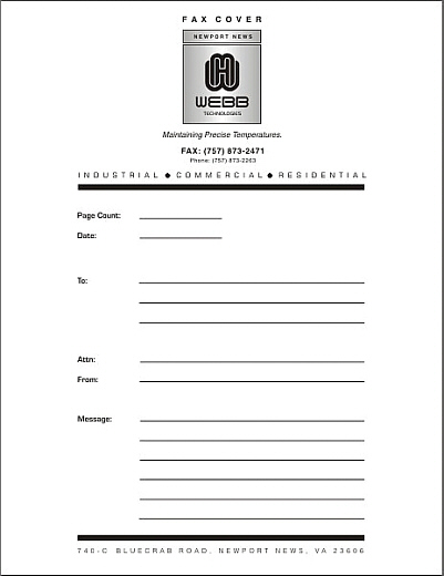 Webb Technologies Identity-Fax Cover Design