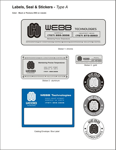 Webb Technologies Identity-Label and Sticker Design