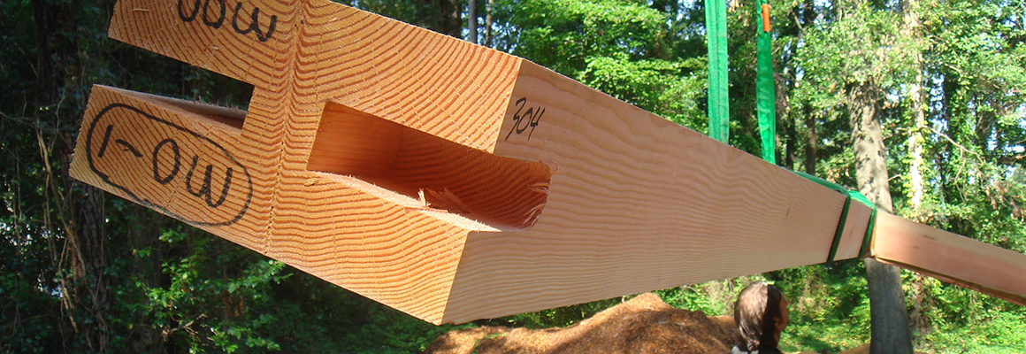 CNC Joint Detail in Timberframe Post and Beam